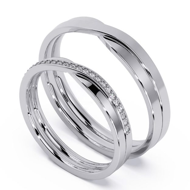 Wedding Rings VA118, 14K Platinum 1